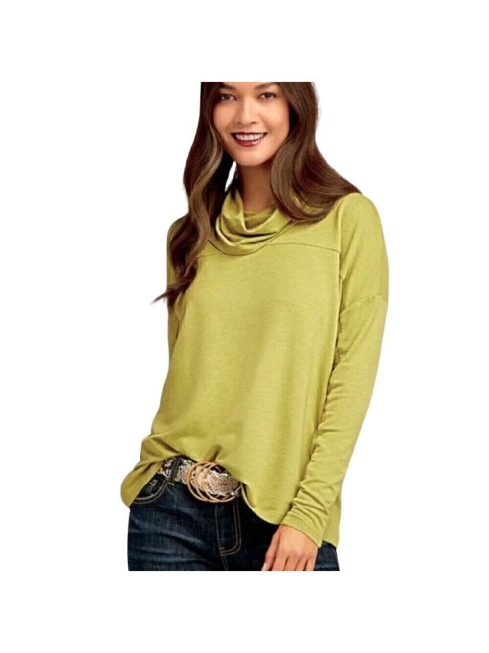 Cabi Ease Turtleneck in Moss Gold Sz XS
